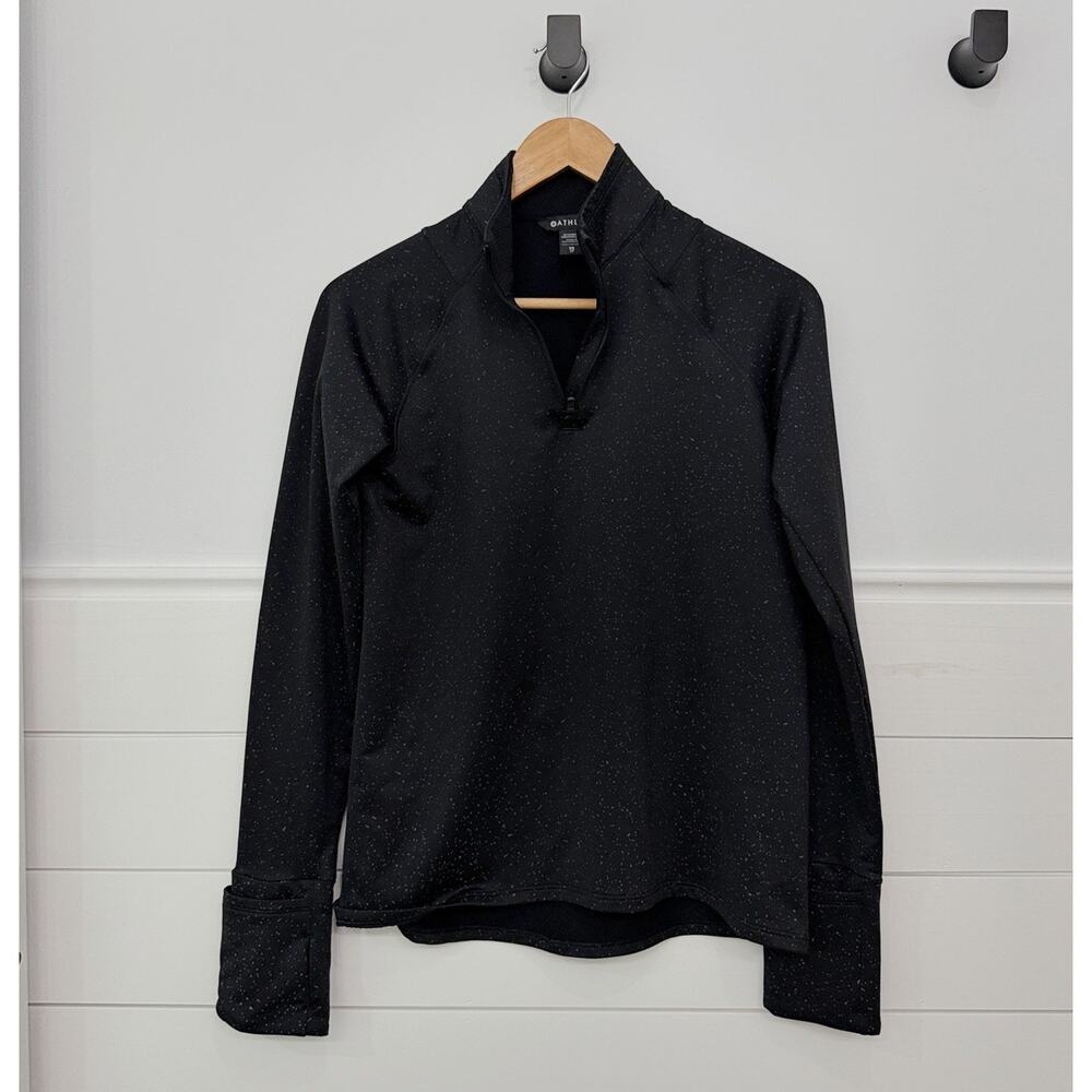 Women’s Athleta Whistler Half Zip Pullover Black Speckled Size XS